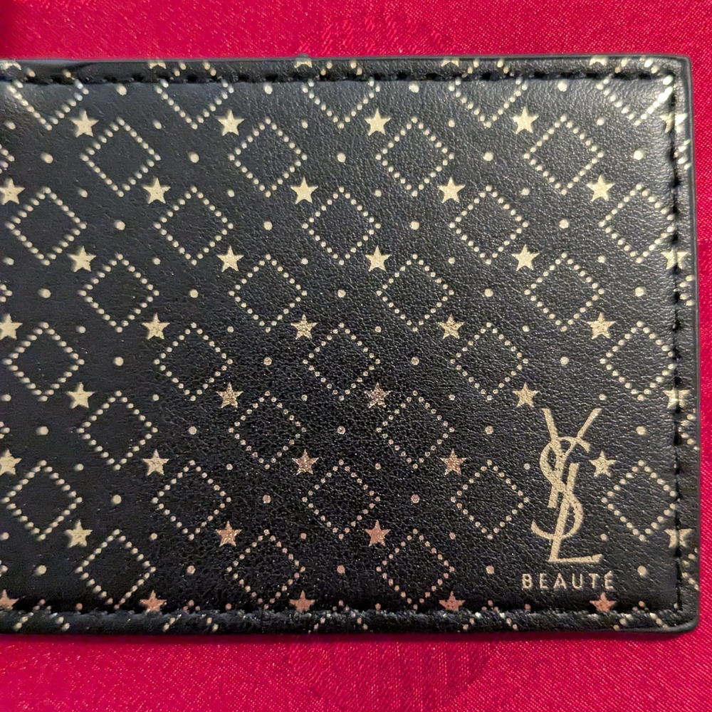 🆕 Yves Saint Laurent Mirror Keychain Keyring Bag Charm YSL Black With Gold Star - Picture 3 of 7